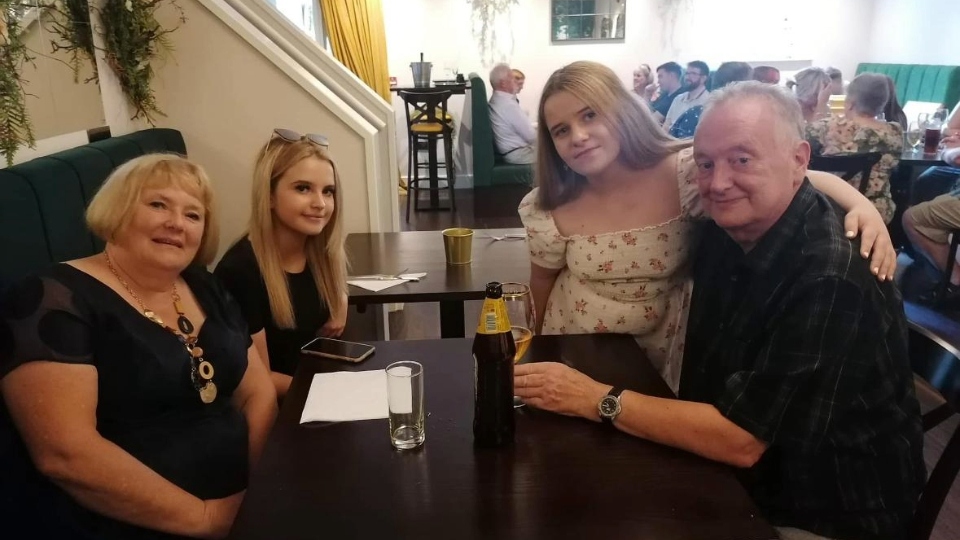 Andrew Sharp pictured with his family in happier times