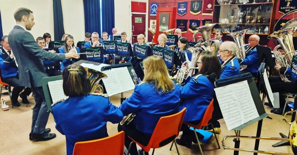 The Friezland Brass Band pictured during rehearsals
