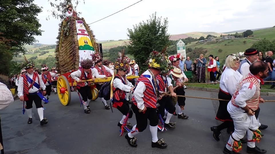 The fabled Saddleworth Rushcart made its joyous annual appearance across Saddleworth villages The fabled Saddleworth Rushcart made its joyous annual appearance across Saddleworth villages