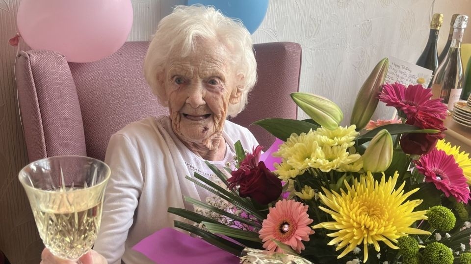 Annie-May is pictured celebrating her 104th birthday Annie-May is pictured celebrating her 104th birthday