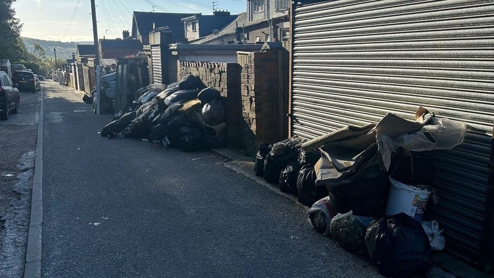 Fly-tipping on Abbey Hills Road. Image courtesy of Cllr Shaid Mushtaq Fly-tipping on Abbey Hills Road. Image courtesy of Cllr Shaid Mushtaq