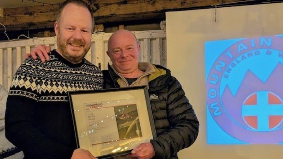 Lee Allport (right) is pictured being presented with his Long Service Award from Team Leader Dave Wyatt
