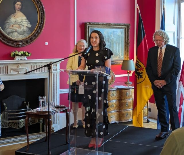 Michelle Massey delivering a speech to her colleagues and other guests