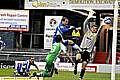 CLOSE CALL: Athletic’s Andy Liddell (right) heads off target with the score still at 0-0. 

Pictures by CHRIS SUNDERLAND 
