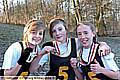 BLUE COAT STARS: Year nine race winner Emma Peters is flanked by runner-up Katie Thompson (left) and Danielle Howe, who finished third. 