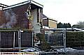 extent of the damage . . . the side of the clubhouse at Crompton and Royton Golf Club 