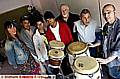 MAKING music... (from the left) Jo Hilditch, Wakhar Mohammed, Muhait Choudhury, Mahmood Miah, Ron Atkinson (project manager), Stephen Ratcliffe and John Slater (percussionist) 