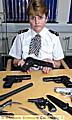 CHIEF Supt Caroline Ball with the weapons found in Oldham’s secondary schools 