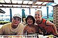 Fun in the sun, Dominic Wood, left, his grandma Kathleen Ramsden and his holiday pal Brad Atkins 