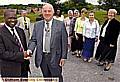 HAND of friendship . . . High Commissioner George Liswaniso (left) and Stan Bowes, president of Saddleworth Rotary Club