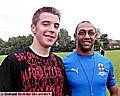 Chris (left) with Salford youth coach Alan Hunte. 
