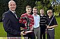 CHRONICLE deputy editor David Whaley presents the trophy to Robert Callow, Jordan Flint, Ryan O’Leary and Jack Bottomley.