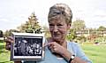 Gillian Gill with Beatles photo from 1963 Astoria gig.