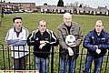 NO PLAY TODAY: Referee Jason Keast, High Crompton CC manager Stuart Lomas and Failsworth Athletic secretary Rodney Clarke at Mable Road. 