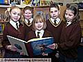 STORY time . . . from left, Annabel Flanagan, Josef Hackworth, Anya Wilson, Anthony Woolley and Rachel Milligan 