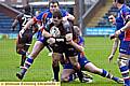 Wayne Kerr makes the hard yards against Rochdale. 