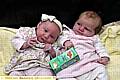 Little Amy Cummins (left) and Gracie-Mai Wright with a carton of the milk their mothers allege gave them food poisoning 
