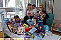 Local Lottery Winner Tommy Cone delivers Easter Eggs to Childrens Ward at Royal Oldham Hospital. 
