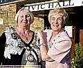 New chairman of Saddleworth Parish Council councillor Alma McInnes with outgoing chairman councillor Pat Lord 