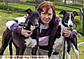 GREYHOUND trainer Justine Northfield with Bingo (left) and Ronnie 
