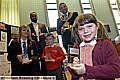 WELL DONE . . . pictured, from left, Katie Townsend (Our Lady’s); Tariq Rafiq (project manager OREP); Kurtis Beech (Blackshaw Lane Primary); Oldham Mayor, Councillor Shoab Akhtar; Sophie Temesi (St John’s Infant and Nursery, Failsworth). Representatives from St Hugh’s and Corpus Christi Schools not on picture 