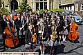 ON song . . . three of Crompton House School’s music groups are heading to a prestigious national festival. Pictured are members of the groups, including (front, from the left) Megan Lord from the school orchestra, Leanne Hutchinson from the brass band and Samantha Wright from the swing band 
