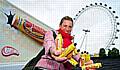 Harriet Rodgers hands out Sherbert Fountain’s on London’s South Bank 