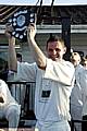 HEYSIDE’S Nick Campbell celebrates his man-of-the-match award after last year’s final. 