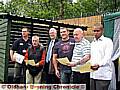 WELL DONE . . . Pictured, from left, are Steve Wardle from Regenda, Robert Asprey, Councillor John McCann, rugby star Barrie McDermott, Nick Sharp and Ray Russell 
