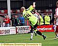 TIMELY TONIC: Deane Smalley smashes home Athletic’s equaliser just before half-time. 