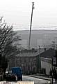 CRANE PROTEST . . . local objectors raised a crane to the proposed height of the new warehouse to show local residents the scale of the scheme 