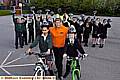 Pictured are pupils with the donated helmets and (front, from the left) Talia Corbett, NCA team leader Helen Butcher and Charlie Quarmby. 
