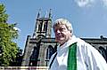 NEW ROLE... the Rev Howard Sutcliffe outside St Chad’s, Uppermill