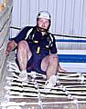 OUT OF THE COMFORT ZONE: Jamie I’Anson takes on a rope ladder 