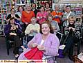Business is brisk for Judith Akenhurst (front), pictured with members of her popular knitting groups 