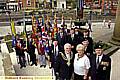 LASTING tribute . . . Oldham Mayor, Councillor Jim McArdle, his consort, Councillor Kay Knox and veteran Harry Butterworth with other ex-servicemen at the unveiling of the floral display 