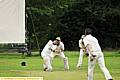 Glodwick batsman mran Khan lashes a six off Saddleworth bowler Steve Holmes but the hefty blow was in vain as the home side secured a seven-wicket victory.