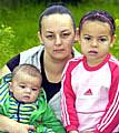 LUCKY escape . . . Nichola Gartside with Luca (left) and Tyla 
