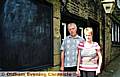 Glum Dave Palmer and landlady Jude Lever, outside their White Lion pub at Delph. 