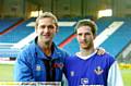 WELCOME TO BOUNDARY PARK... reserve-team coach Lee Duxbury greets new loan signing Aidan White. 
