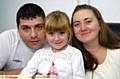 Ysabella Strudwick with parents Kelvin and Sarah. 
