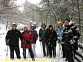 SMILING Nordic Walkers take on the snow with leader Alan Keane (far left) 

