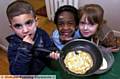 PICTURED with the fruits of their labours are (from the left) Shakur Silva, Romell Harewood and Keira Cunningham. 