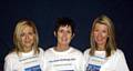 MOUNTAIN challenge . . . Fiona (centre) with Sara (left) and Andrea 