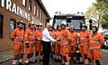 TRAINING complete . . . .Peter Jackson, ACE managing director, shakes hands with Watch Manager Joe Joseph, from Lancashire Fire and Rescue Service 
