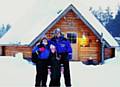 AT last . . . Dave, Jannette and Sophie when they eventually made it to Lapland 