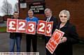 DOES your heart good: Trevor McEwan, club treasurer Thomas Jeffrey, John Brown, from the foundation, and Margaret McEwan reveal the amount raised. 
