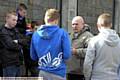 WE want action . . . Latics director Barry Owen faces the fans 