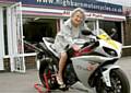 ON your bike . . . Hilda on the Yamaha ridden by Valentino Rossi 