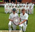 SADDLEWORTH ‘B’ skipper Ben Corbett (left) and Shaw ‘A’ captain Tom Needham-Barton pictured ahead of their Leicester Shield showdown. 